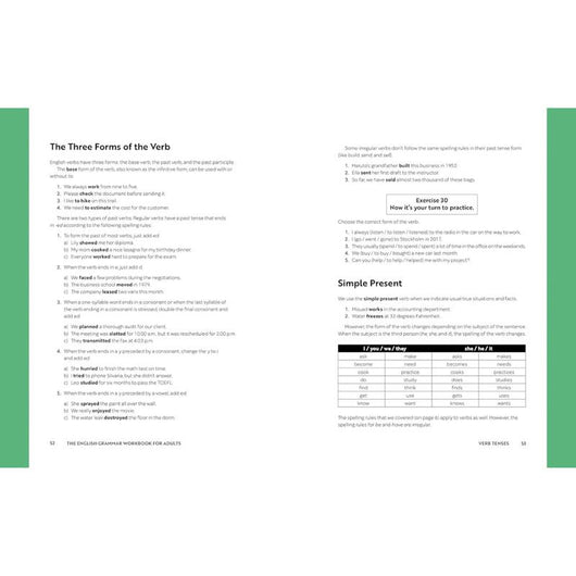 English Grammar Workbook for Adults