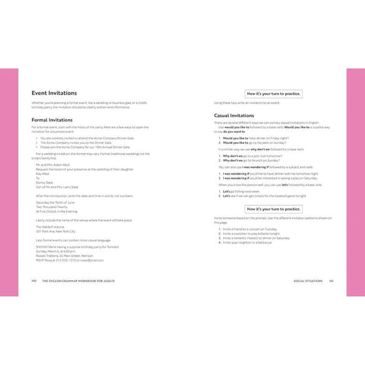 English Grammar Workbook for Adults